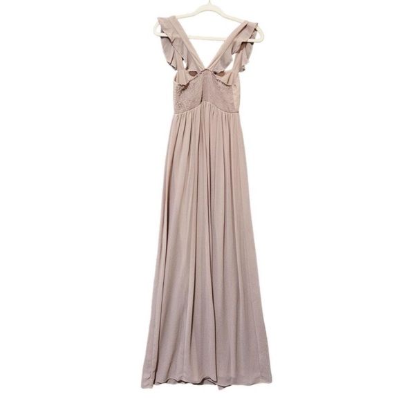 - Show Me Your Mumu June Maxi Dress in Soft Beige Chiffon Size Small - Picture 3 of 7
